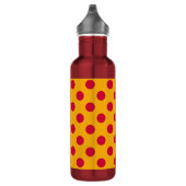Rotpolka-Punkte auf Gelb Edelstahlflasche (Rechts)