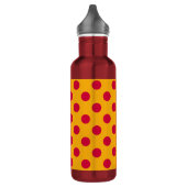 Rotpolka-Punkte auf Gelb Edelstahlflasche (Links)