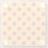 Rotpolka-Punkte auf Gelb Glasuntersetzer (Rückseite)