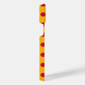 Rotpolka-Punkte auf Gelb iPhone Hülle (Rechte Seite)