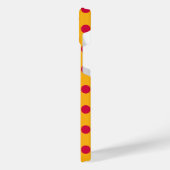 Rotpolka-Punkte auf Gelb iPhone Hülle (Linke Seite)