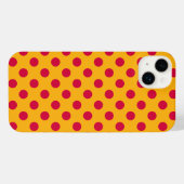 Rotpolka-Punkte auf Gelb iPhone Hülle (Rückseite (Horizontal))