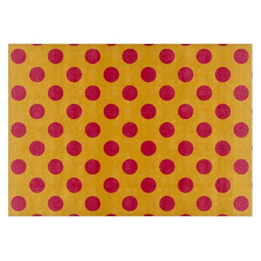 Rotpolka-Punkte auf Gelb Schneidebrett (Vorderseite)