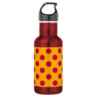 Rotpolka-Punkte auf Gelb Trinkflasche