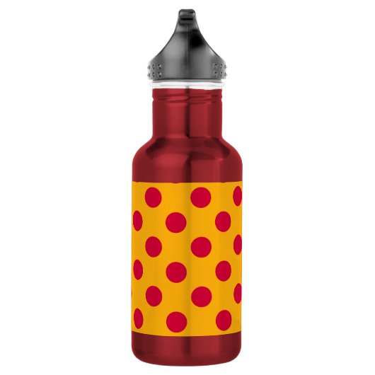 Rotpolka-Punkte auf Gelb Trinkflasche (Rechts)