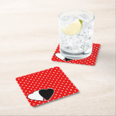 Rotpolster Rechteckiger Pappuntersetzer (Vor Ort)