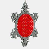 Rotpolster Schneeflocken Zinn-Ornament (Links)