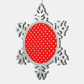 Rotpolster Schneeflocken Zinn-Ornament (Rechts)