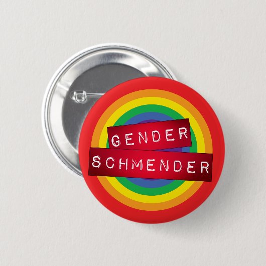 Rotprägung "Gender Schmender" Button (Vorne & Hinten)