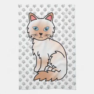 Rotpunkt Birma / Ragdoll Süße Katze & Pfoten Geschirrtuch