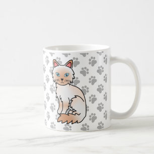 Rotpunkt Birma / Ragdoll Süße Katze & Pfoten Kaffeetasse