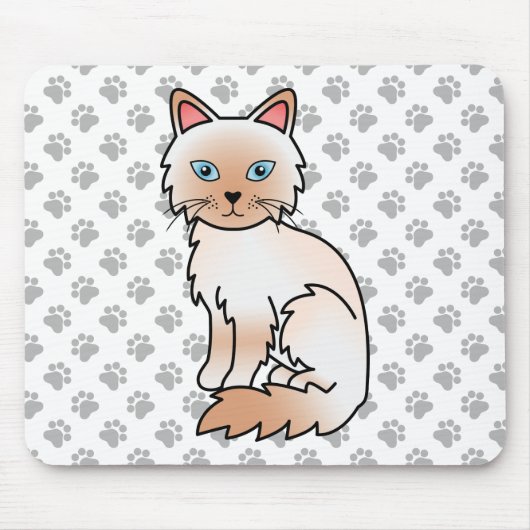 Rotpunkt Birma / Ragdoll Süße Katze & Pfoten Mousepad (Vorne)