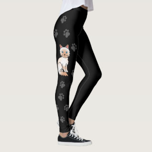 Rotpunkt Birma / Ragdoll Süße Katze & Pfoten Schwa Leggings