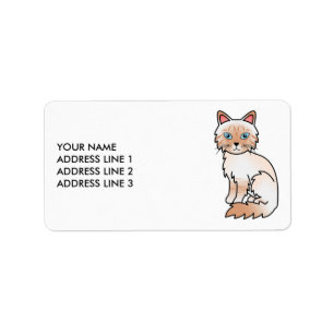 Rotpunkt-Tabby-Birman/Ragdoll-Katze & Benutzerdefi Adressaufkleber