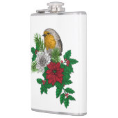 Rotrobin auf Christhmas Dekoration Flachmann (Links)