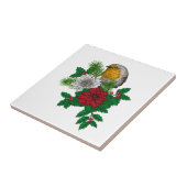 Rotrobin auf Christhmas Dekoration Fliese (Seite)