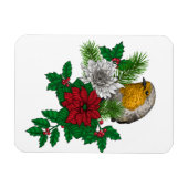 Rotrobin auf Christhmas Dekoration Magnet (Horizontal)