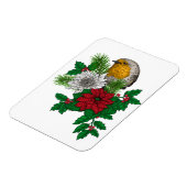 Rotrobin auf Christhmas Dekoration Magnet (Linke Seite)