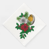 Rotrobin auf Christhmas Dekoration Serviette (Ecke)