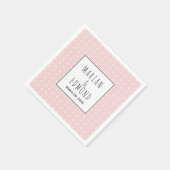 Rotrosa geometrische Typografie Serviette (Ecke)