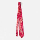 Rotrosa Herzmuster Krawatte (Rückseite)