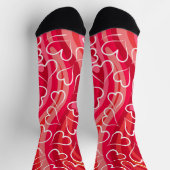 Rotrosa Herzmuster Socken (Oben)
