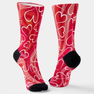 Rotrosa Herzmuster Socken