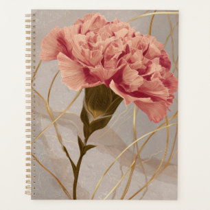 Rotrosa Nelke Florales Gold Planer