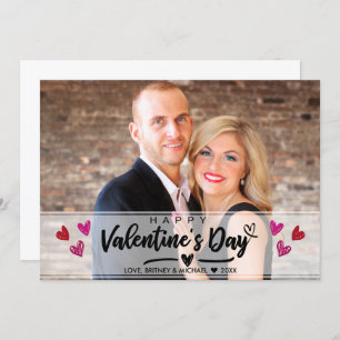 Rotrosa Schokolade Herzchen Valentinstag Fotokarte