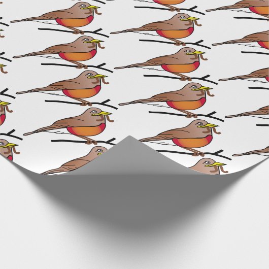 Rotrotkehlchen Geschenkpapier (Ecke)
