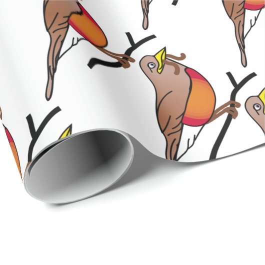 Rotrotkehlchen Geschenkpapier (Rolleneckpunkt)