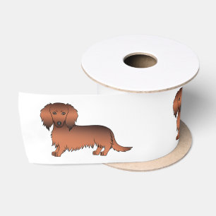 Rotsable-Langhaar-Dachshund-Cartoon-Hunde Satinband