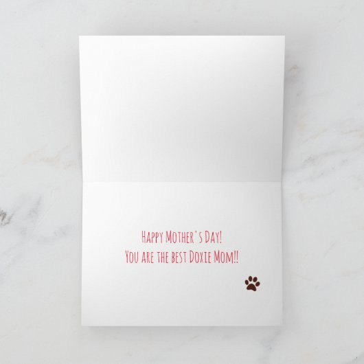 Rotsamer Muttertag der Dackel Karte (Innenseite)