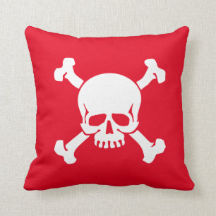 Rotschädel und Kreuzknochen, Piratenflagge Kissen