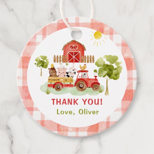 Rotschlepper Geschenkanhänger (Vorderseite)