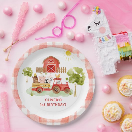 Rotschlepper Pappteller (Party)