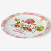 Rotschlepper Pappteller (Schrägansicht)