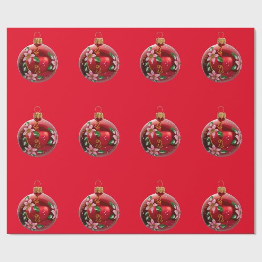Rotschmuckpapier Geschenkpapier (Flach)