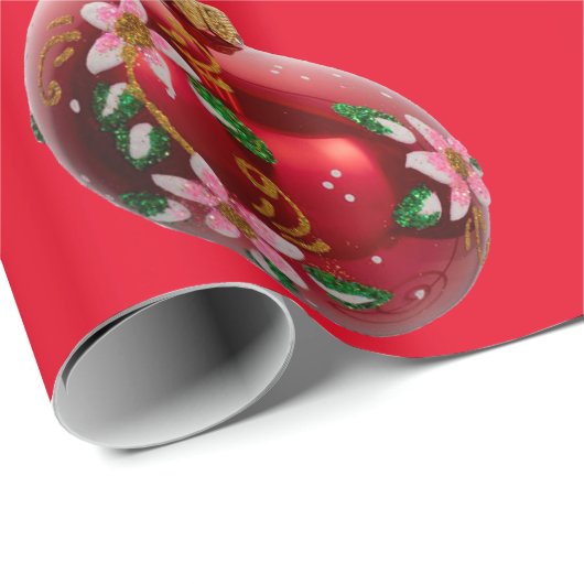 Rotschmuckpapier Geschenkpapier (Rolleneckpunkt)