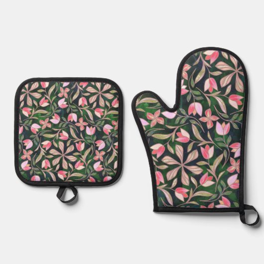 Rotschnabel-Großschnabel Ofenhandschuh & Topflappen-Set (Vorderseite)