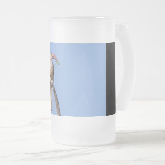 Rotschnabel Mattglas Bierglas (VorderseiteRechts)