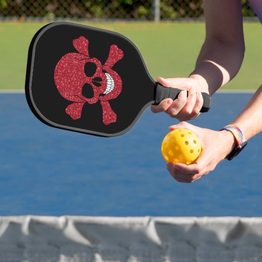 Rotschnabel und Glitzer Pickleball Schläger (InSitu)