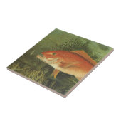 Rotschnappfisch im Ozean, Vintages Leben in der Ma Fliese (Seite)