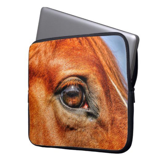 Rotschnaupferd-Foto Laptopschutzhülle (Vorderseite Links)