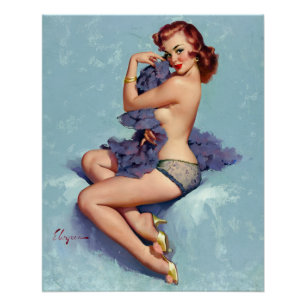 Rotschopf-Schönheit Pin Up Poster