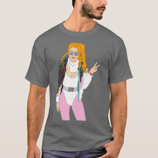 Rotschopf-Skikleidung Vintage-Ski-Anzug Sonnenbril T-Shirt
