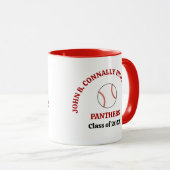 Rotschulbaseballspieler personalisiert tasse (VorderseiteRechts)