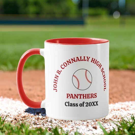 Rotschulbaseballspieler personalisiert tasse