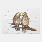 Rotschwanz-Hawk Bird Weihnachtsfest Winter Küchentuch (Horizontal)