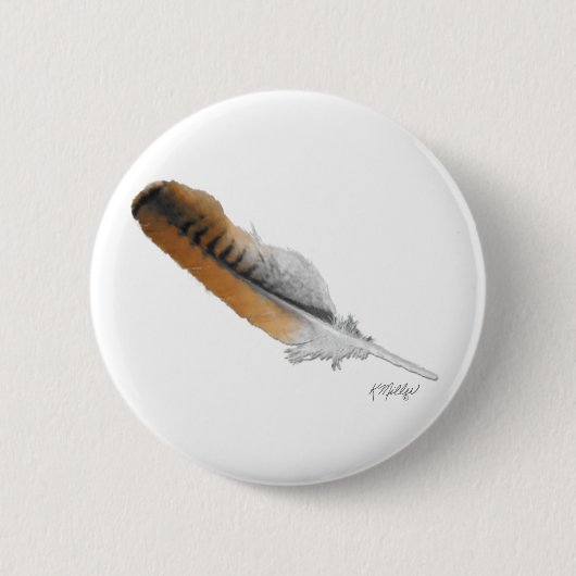 Rotschwanzbussardfeder Button (Vorderseite)